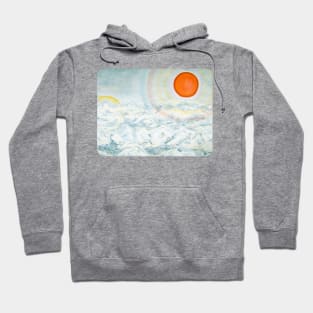 sun rays global warming melting snow on mountains Hoodie